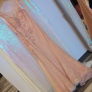 Stunning Peach Sequin Gown